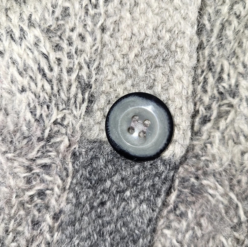 Susan Bristol Mohair Wool Blend Lined Cardigan Coat Size Medium Gray Black‎ - Picture 4 of 11